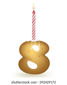 Eighth Birthday Candle Cake
