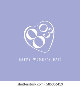 The eighth of march greeting card. International women day