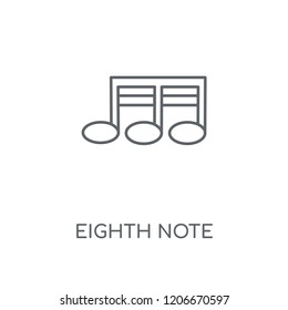 Eighth note linear icon. Eighth note concept stroke symbol design. Thin graphic elements vector illustration, outline pattern on a white background, eps 10.
