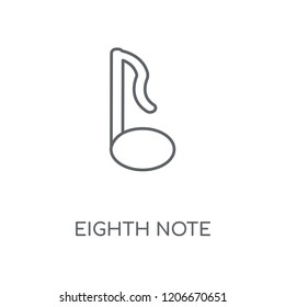Eighth note linear icon. Eighth note concept stroke symbol design. Thin graphic elements vector illustration, outline pattern on a white background, eps 10.