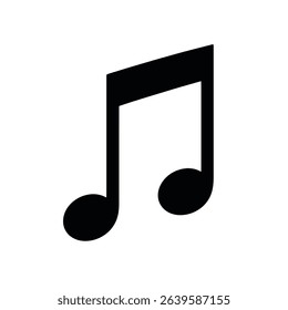 Eighth note music icon black simple design