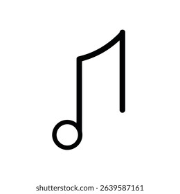 Eighth note music icon simple line art design