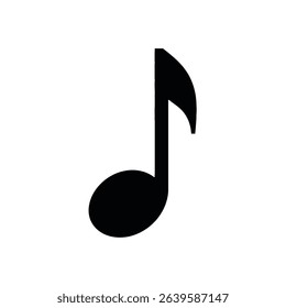 Eighth note music symbol black silhouette icon