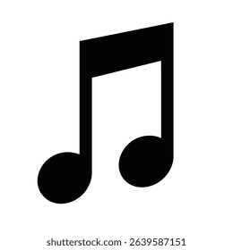 Eighth note music symbol black icon design element