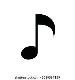 Eighth note music symbol black and white icon