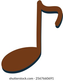 Eighth Note Musical Symbol Vector Illustration