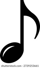 Símbolo de la octava nota en el elemento del Diseño gráfico de la notación de la música aislado en fondo transparente