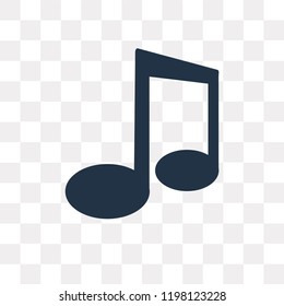 Eighth note vector icon isolated on transparent background, Eighth note transparency concept can be used web and mobile