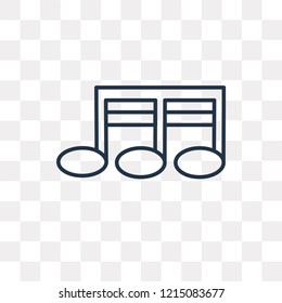 Eighth note vector outline icon isolated on transparent background, high quality linear Eighth note transparency concept can be used web and mobile