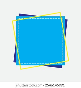 Eighth Style Simple Rectangle with Blue Color. Label Icon. High Quality Vector Icon. Editable Vector