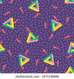 Eighties Colorful Seamless Vector Pattern