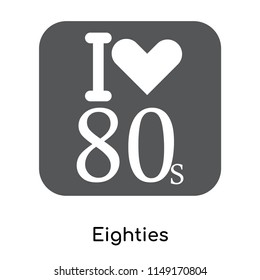 Eighties icon vector isolated on white background for your web and mobile app design, Eighties logo concept