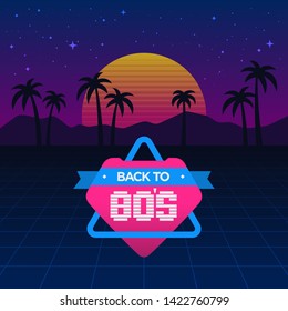 Eighties Retro Style Disco Violet Vector Background