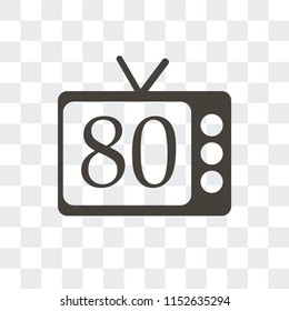 Eighties vector icon isolated on transparent background, Eighties logo concept