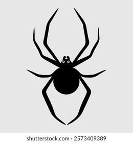 eight-legged insect vector, spider. black and white.