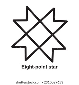 Estrella de ocho puntos - Símbolo bereber, símbolo amazigh, significado de símbolos bereberes amazigh norafricanos, vector