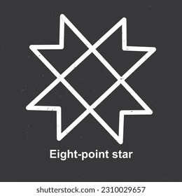 Estrella de ocho puntos - Símbolo bereber, símbolo amazigh, significado de símbolos bereberes amazigh norafricanos, vector