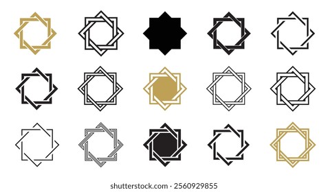 Eight-point star. Vector icon, symbol. Vector illustration.