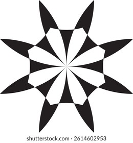An eight-pointed black rounded star vector logo