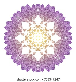 Eight-pointed mandala in the style zentangl. There is an option in the vector.