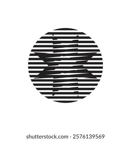 Achtzackiger Stern, in einen Kreis geschnitten. Lineares Symbol, optische Täuschung, Zeichen oder Logo für Ihre Website oder Ihr Unternehmen.