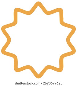 Eight-pointed star frame outlined in orange simple fall theme