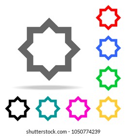 eight-pointed star icon. Elements of religion multi colored icons. Premium quality graphic design icon. Simple icon for websites, web design, mobile app, info graphics on white background