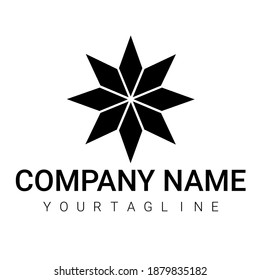 Eight-pointed star logo vector eps png files isolated on white background. PNG Transparent white and black high resolution logo