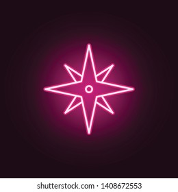 eight-pointed star neon icon. Elements of web set. Simple icon for websites, web design, mobile app, info graphics
