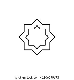 eight-pointed star outline icon. Element of religion sign for mobile concept and web apps. Thin line eight-pointed star outline icon can be used for web and mobile on white background