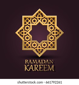 Eight-pointed star. Ramadan Kareem cover,  mubarak background, template design element, Vector illustration