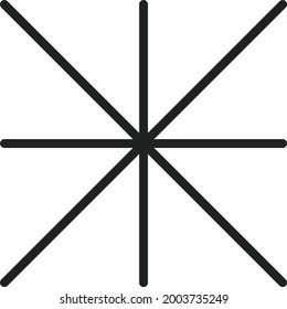 Eight-Spoked Asterisk icon vector image. Can also be used for Symbols. Suitable for mobile apps, web apps and print media.
