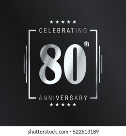 Eighty anniversary celebration logotype. 80th anniversary logo collection. Anniversary label. Anniversary logo template. Anniversary sign. Vector Illustration