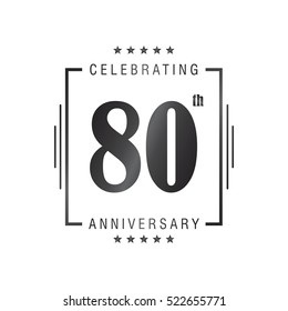 Eighty anniversary celebration logotype. 80th anniversary logo collection. Anniversary label. Anniversary logo template. Anniversary sign. Vector Illustration