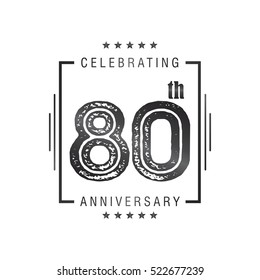 Eighty anniversary celebration logotype. 80th anniversary logo collection. Anniversary label. Anniversary logo template. Anniversary sign. Vector Illustration