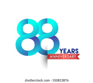 Eighty Eight Years Anniversary Celebration Logotype Stock Vector ...