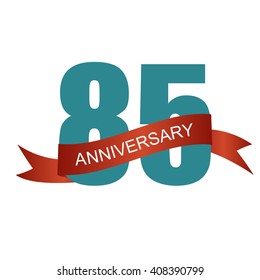 Eighty Five 85 Years Anniversary Label Sign for your Date. Vector Illustration