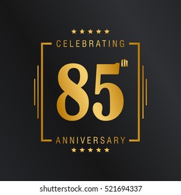 Eighty Five anniversary celebration logotype. 85th anniversary logo collection. Anniversary label. Anniversary logo template. Anniversary sign. Vector Illustration