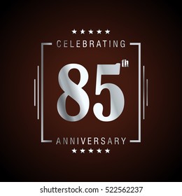 EIghty FIve anniversary celebration logotype. 85th anniversary logo collection. Anniversary label. Anniversary logo template. Anniversary sign. Vector Illustration