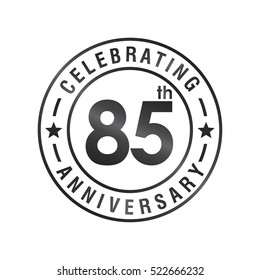 Eighty Five anniversary celebration logotype. 85th anniversary logo collection. Anniversary label. Anniversary logo template. Anniversary sign. Vector Illustration