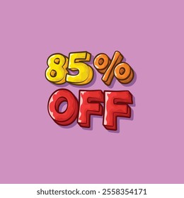 Eighty Five Percent Off Discount Vector Illustration Sale Promotion Design Concept