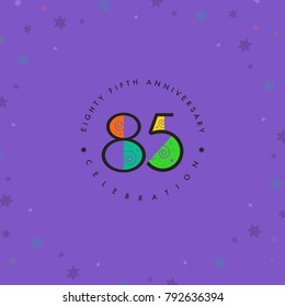 Eighty five years, 85th Anniversary Celebration Logo Design, Number 85 Icon Vector Template.