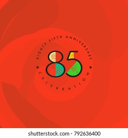 Eighty five years, 85th Anniversary Celebration Logo Design, Number 85 Icon Vector Template.