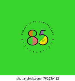 Eighty five years, 85th Anniversary Celebration Logo Design, Number 85 Icon Vector Template.