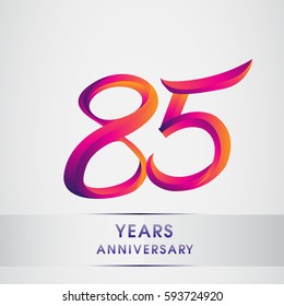 eighty five years anniversary celebration logotype colorful design, 85th birthday logo on white background