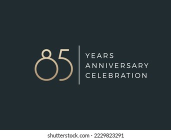 Eighty five years celebration event. 85 years anniversary sign. Vector design template.
