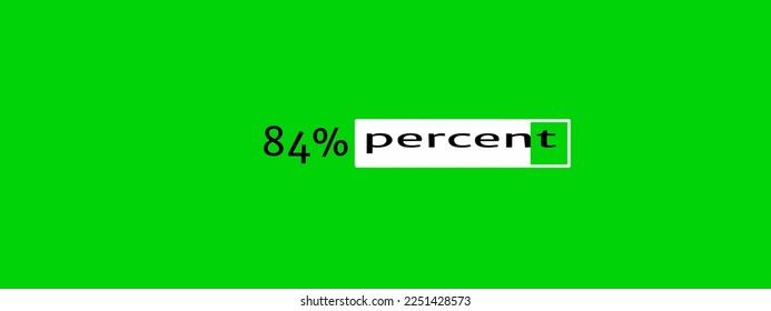 "eighty four percent" vector illustration on green background