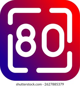 Eighty Line vector Icon Design