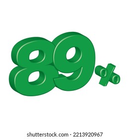 eighty nine 89 3d plastic effect number percentage symbol