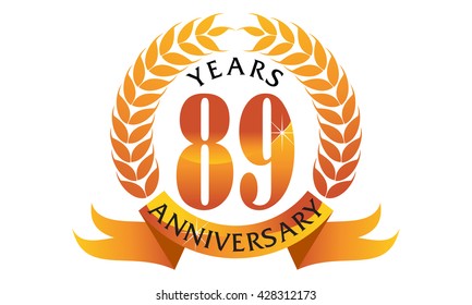 Eighty Nine Years Gift Box Ribbon Anniversary 